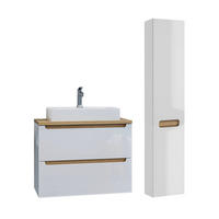 BADMÖBEL 80cm Livia 2er-Set Weiß - Weiß, Holzwerkstoff (80/62.5/46cm) - Petits-meubles
