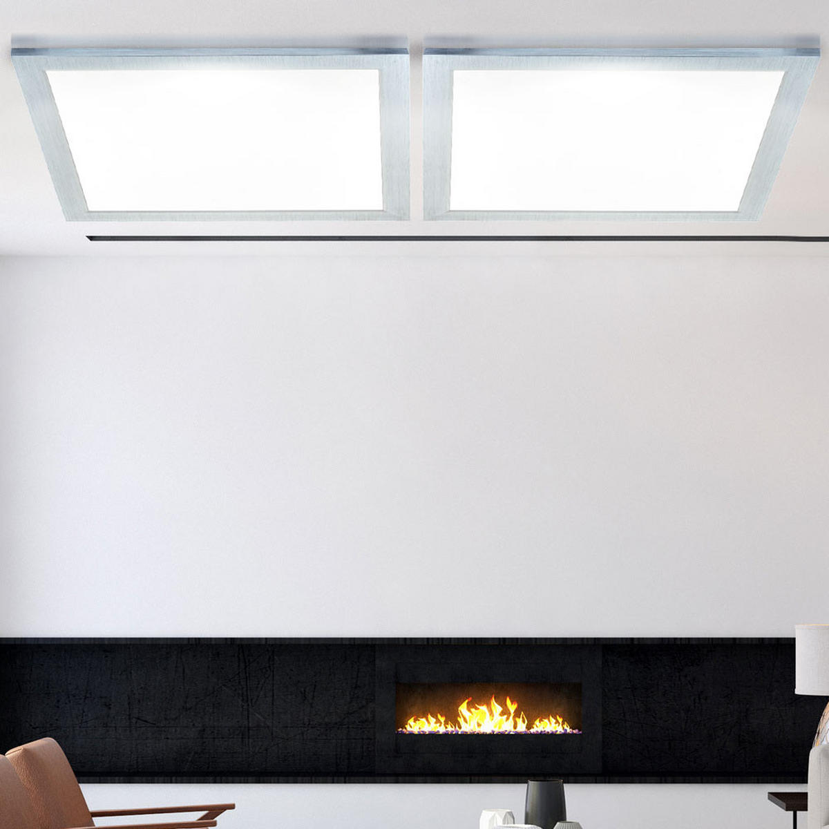 LED DECKENLEUCHTE Aluminium Silber 2er Set - Silberfarben, Metall (29.9/29.9/5cm) - Globo Lighting