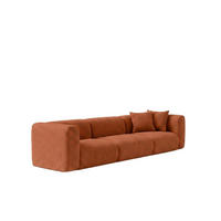 SOFA 3-Sitzer, Chenille-Stoff Cremona, Kupfer, GRETA - Kupferfarben, Holz (319/70/89cm) - Kaiser Möbel