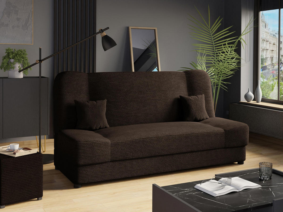 SCHLAFSOFA Jonas Cord - Nussbaumfarben, Holz/Textil (195/86/87cm) - MIRJAN24