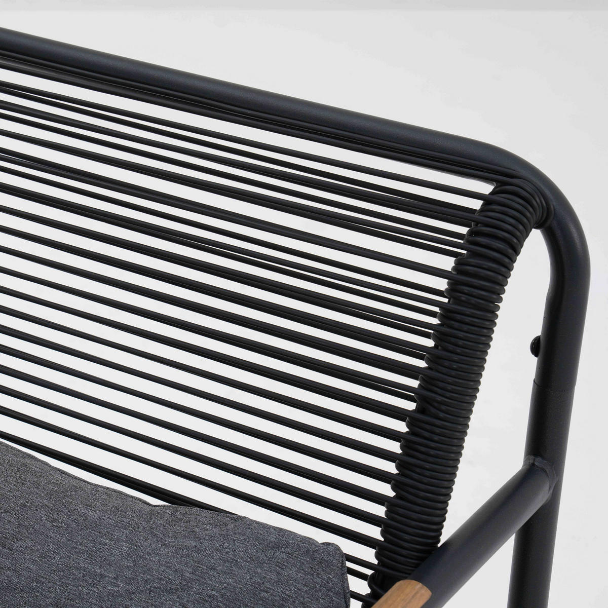 GARTENMÖBEL 4-Sitzer, Schwarz - Schwarz, Textil - Oviala