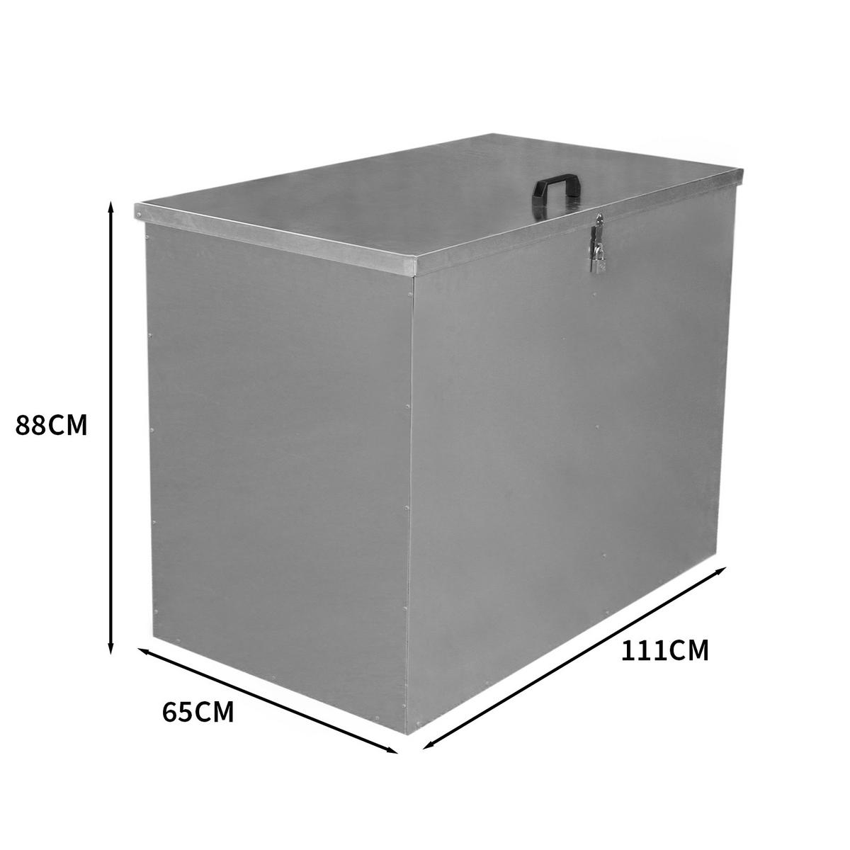 FUTTERBEHÄLTER verzinkt- 2 Fächer - Alufarben, Metall (112/1/67cm) - Monstershop