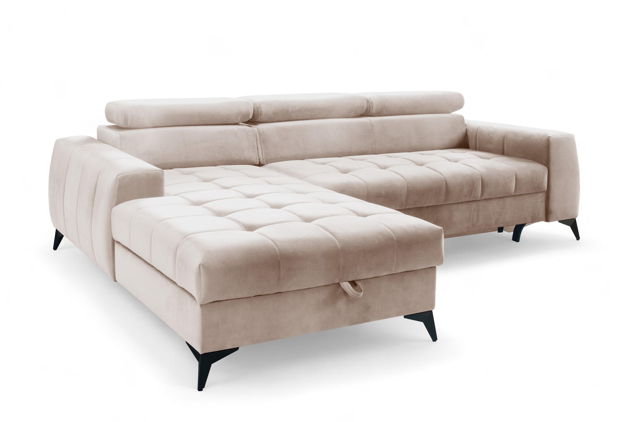 ECKSOFA Agnesa Xs In Salvador - Beige, Holzwerkstoff/Textil (260/200cm) - Fun Möbel