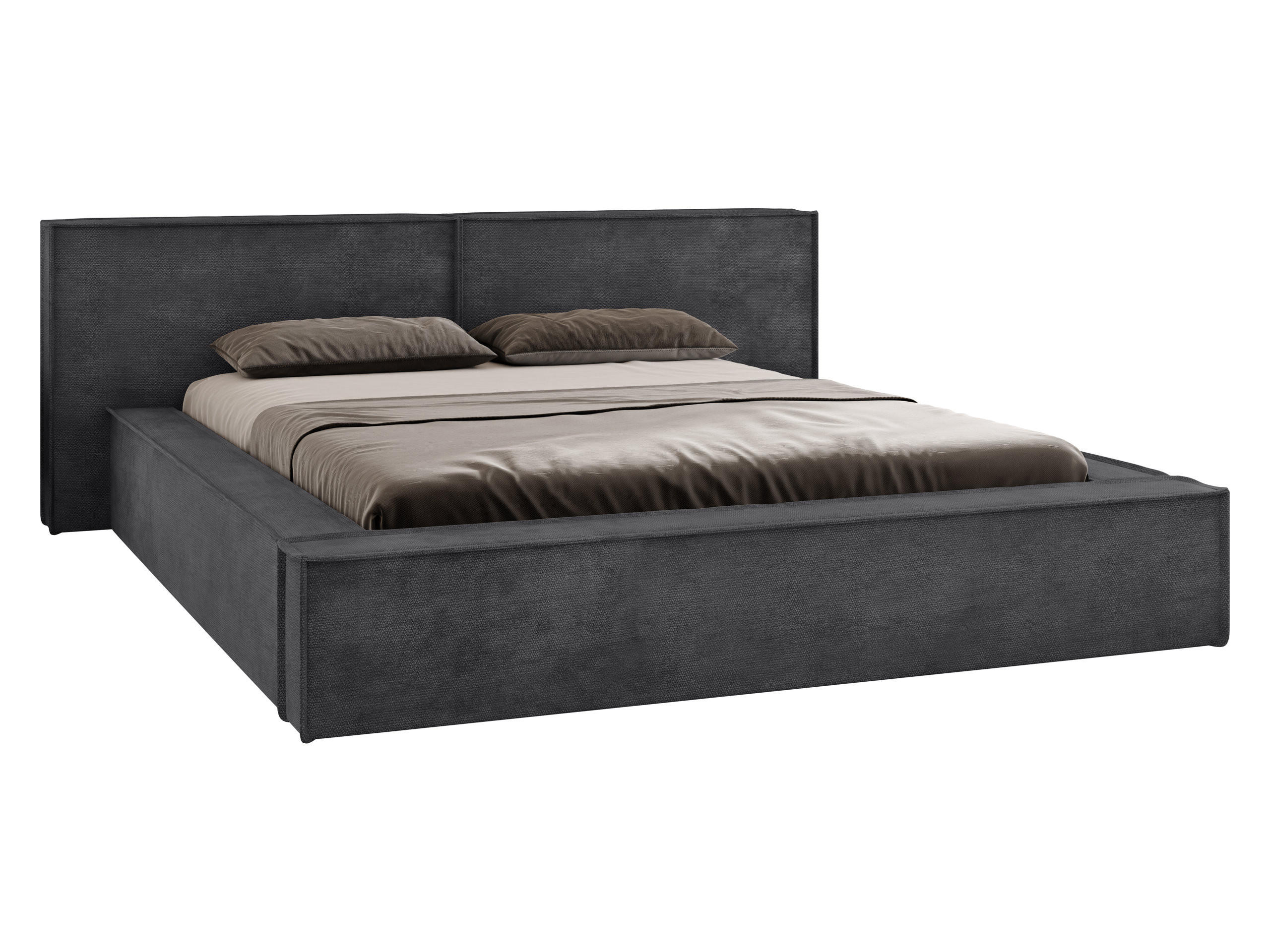 POLSTERBETT Lambo - Greige/Schwarz, Holz/Holzwerkstoff (160/200cm) - MIRJAN24