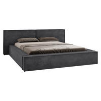 POLSTERBETT Lambo - Greige/Schwarz, Holz/Holzwerkstoff (160/200cm) - MIRJAN24