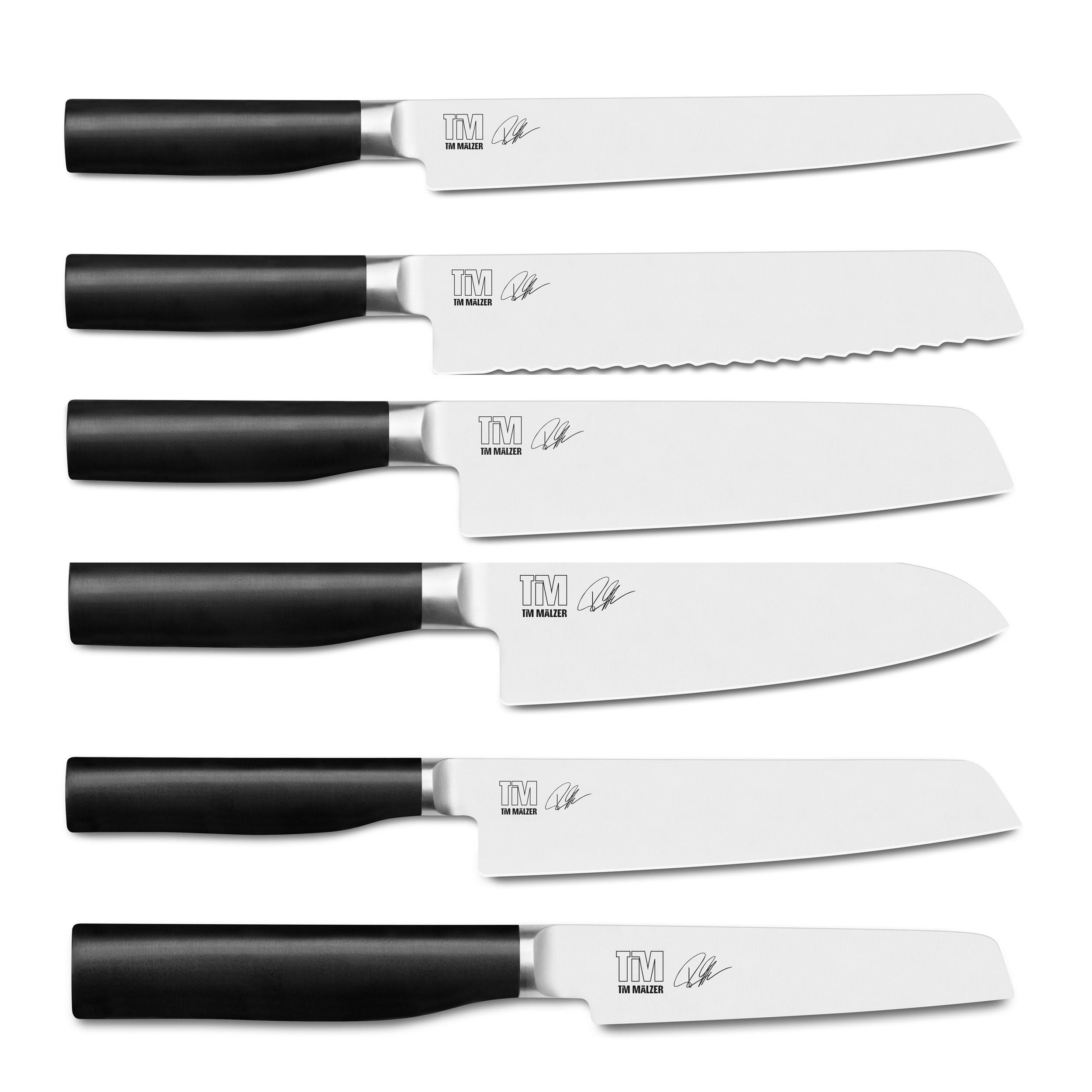 EINSTEIGERSET Tim Mälzer Kamagata, 6 Messer + Tasche, Edelstahl, POM, 7-tlg. - Silberfarben, Metall - Kai Messer