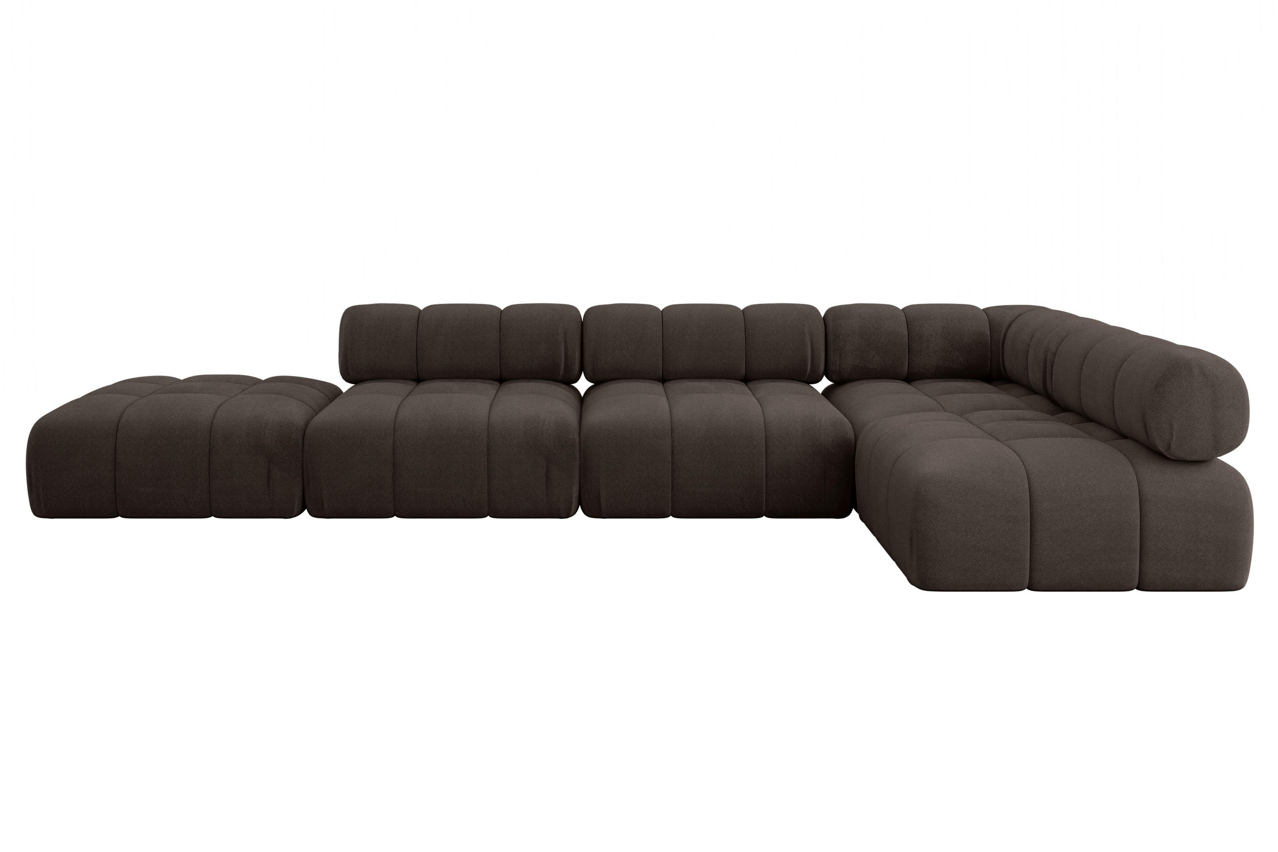 ECKSOFA modulares Sofa Favio-L2 - 380x190x70 cm Braun Velours - Braun, Holzwerkstoff/Textil (380/190cm) - ALTDECOR