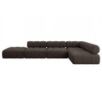 ECKSOFA modulares Sofa Favio-L2 - 380x190x70 cm Braun Velours - Braun, Holzwerkstoff/Textil (380/190cm) - ALTDECOR