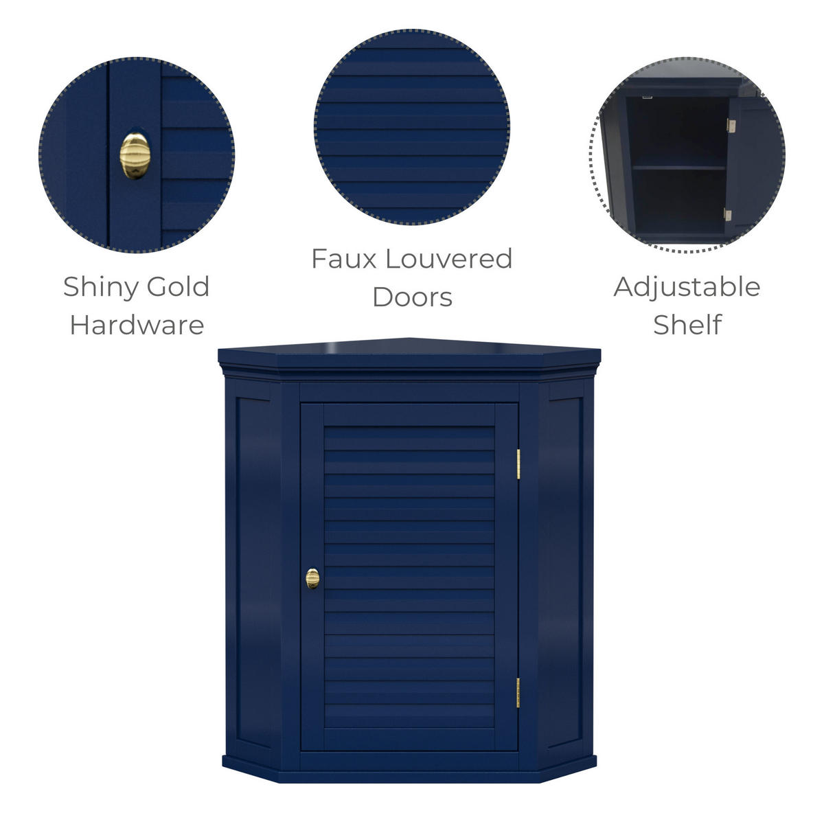 HÄNGESCHRANK 57/61/38 cm - Blau, Holzwerkstoff (57.2/61/38.1cm) - Teamson Home