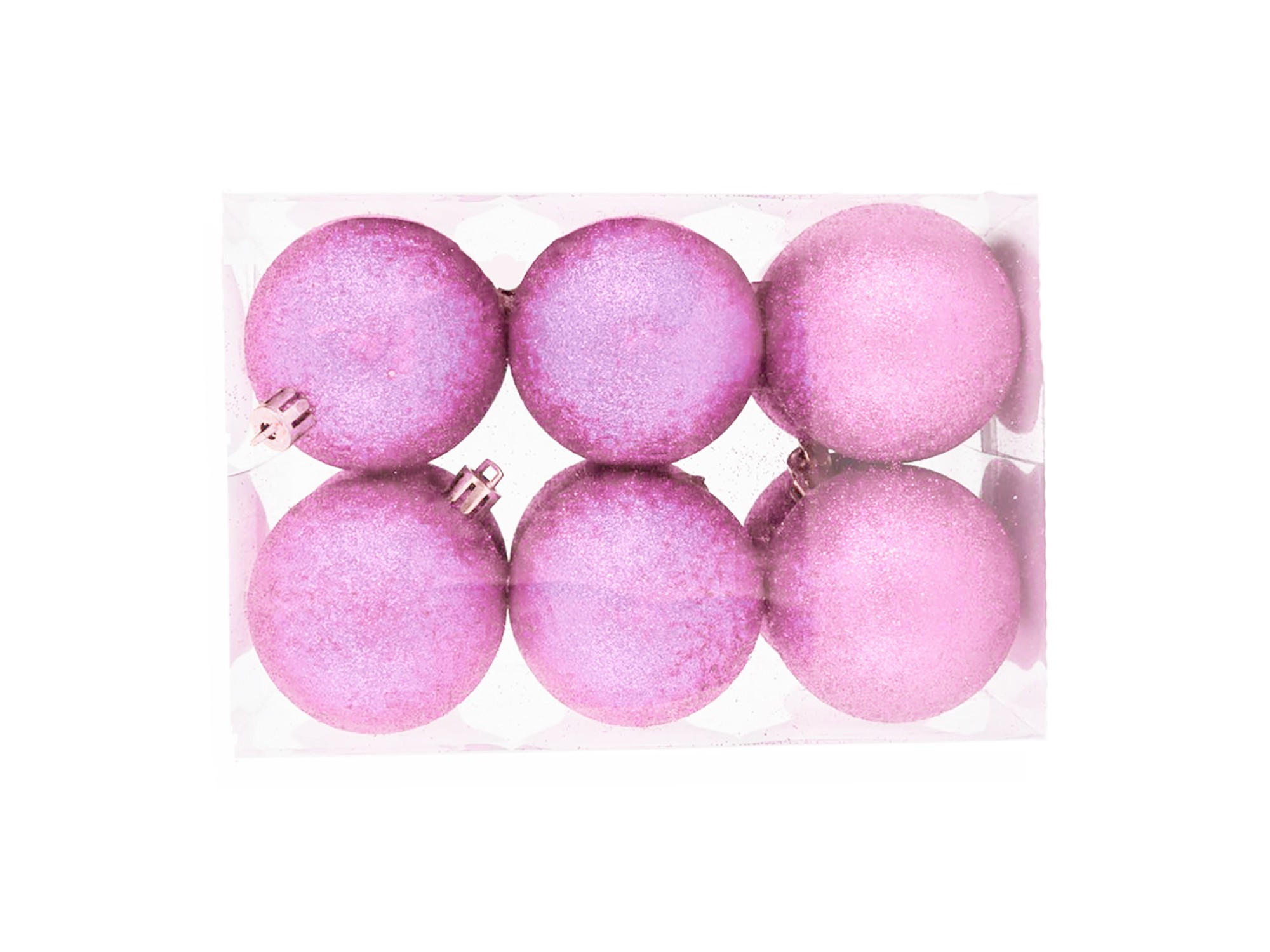 WEIHNACHTSORNAMENTE 12er-Set Ornamente rosa mit Glitzer 4 cm - Pink, Kunststoff (4/4/4cm) - LAALU