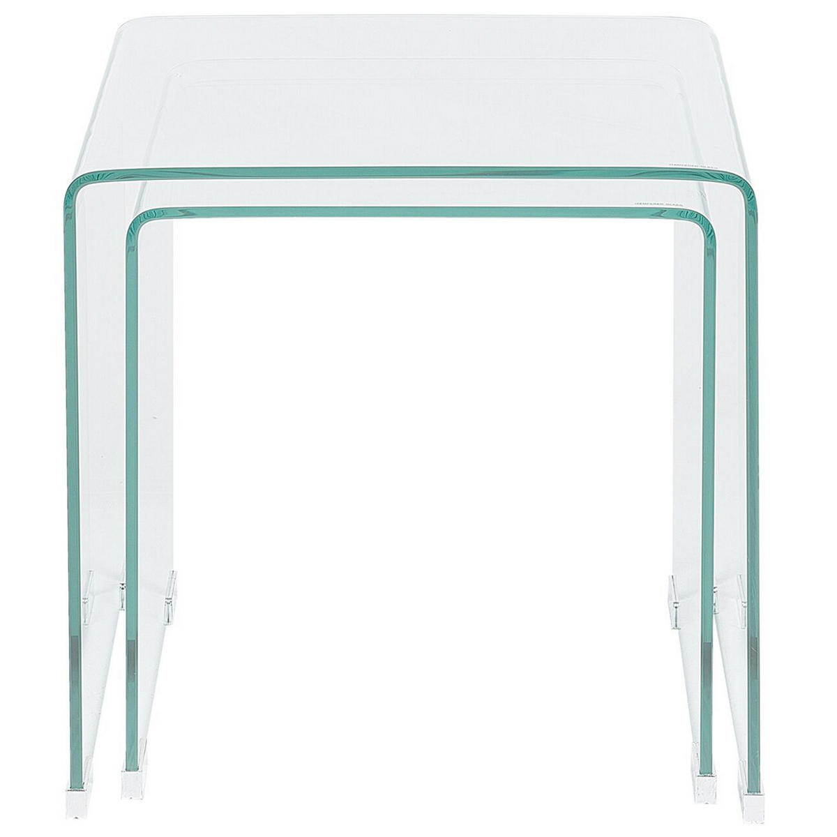 BEISTELLTISCH 2er-Set Rechteckig Transparent Kendall - Transparent, Glas (36/36cm) - Beliani