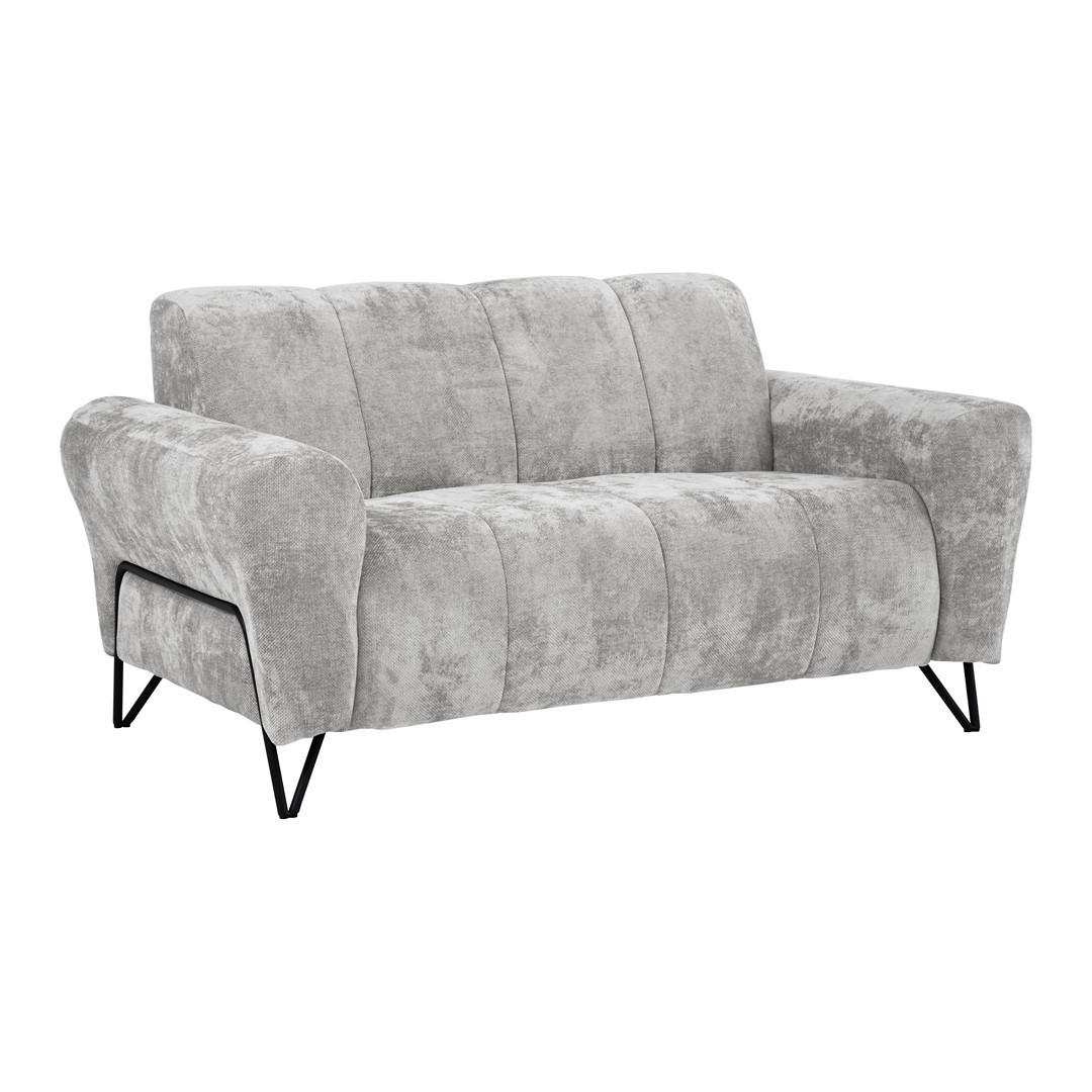 2-SITZER SOFA Volare hellgrau - Hellgrau/Schwarz, Textil/Metall (160/83/98cm) - Beautysofa