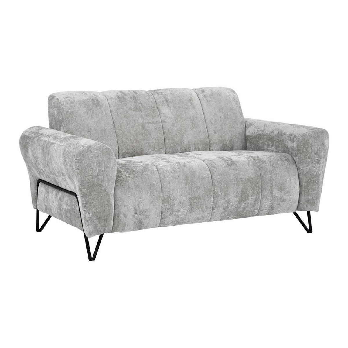 2-SITZER SOFA Volare hellgrau - Hellgrau/Schwarz, Textil/Metall (160/83/98cm) - Beautysofa