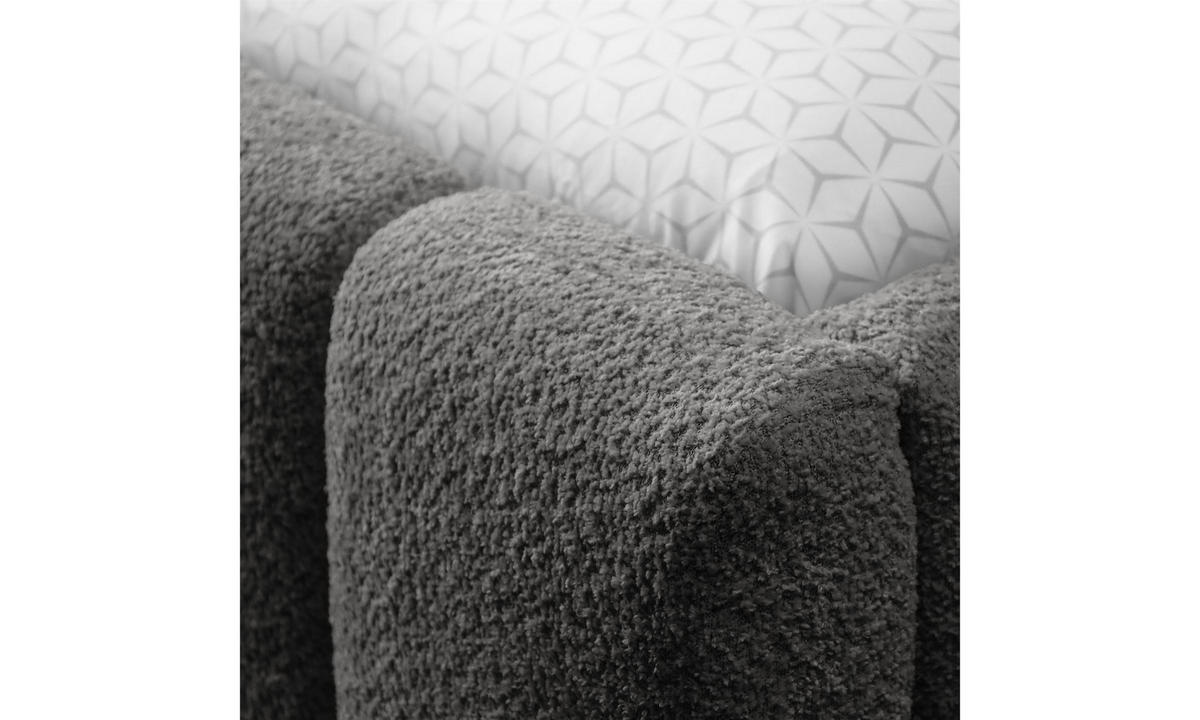 POLSTERBETT ELENA 160x200 cm Dunkelgrau (Anthology 18), 34 Holzlatten, Kopfteil 108 cm - Grau, Textil (160/200cm) - Lookway