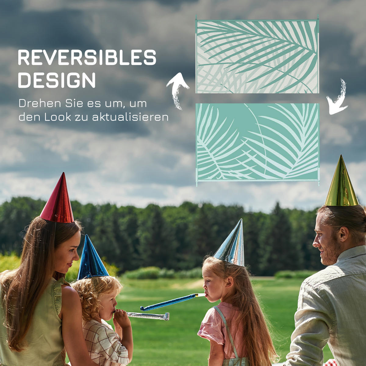 OUTDOORTEPPICH, Kunststoff, Grün - Grün, Kunststoff (274/365cm) - Outsunny