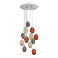 GALERIELEUCHTE Echos 12-flammig Mehrfarbig Ø 18cm - Multicolor/Weiß, Glas (18/18/20cm) - s.luce