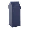 ABFALLSAMMLER Eckiger AlumInium Abfallbehälter Haiti Mit Push Deckel 55 Liter 77 x 30 x 30 cm Blau - Blau, Metall (30/77/30cm) - PROREGAL