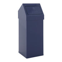 ABFALLSAMMLER Eckiger AlumInium Abfallbehälter Haiti Mit Push Deckel 55 Liter 77 x 30 x 30 cm Blau - Blau, Metall (30/77/30cm) - PROREGAL