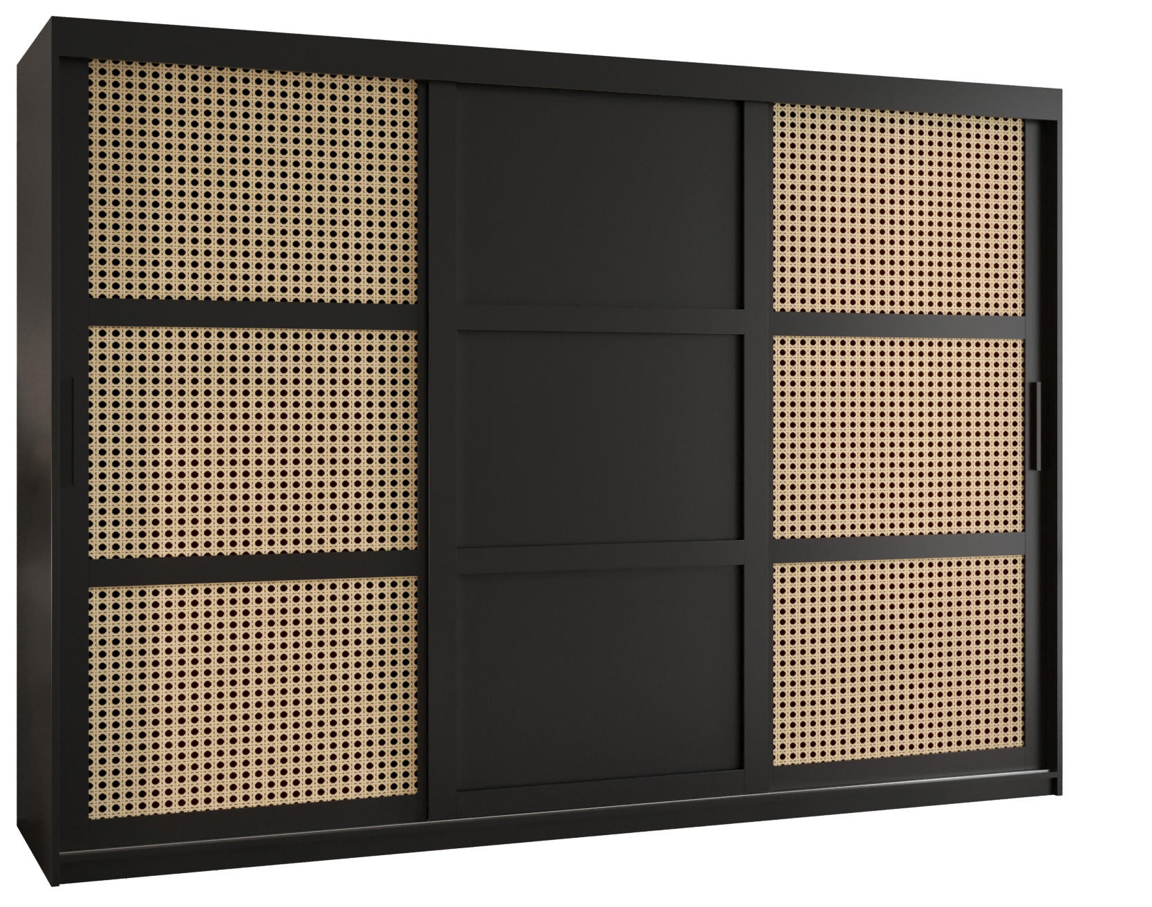 SCHWEBETÜRENSCHRANK 200/250/62 3-türig - Schwarz, Holz/Kunststoff (250/200/62cm) - MÖBEL KRYSPOL