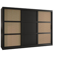 SCHWEBETÜRENSCHRANK 200/250/62 3-türig - Schwarz, Holz/Kunststoff (250/200/62cm) - MÖBEL KRYSPOL