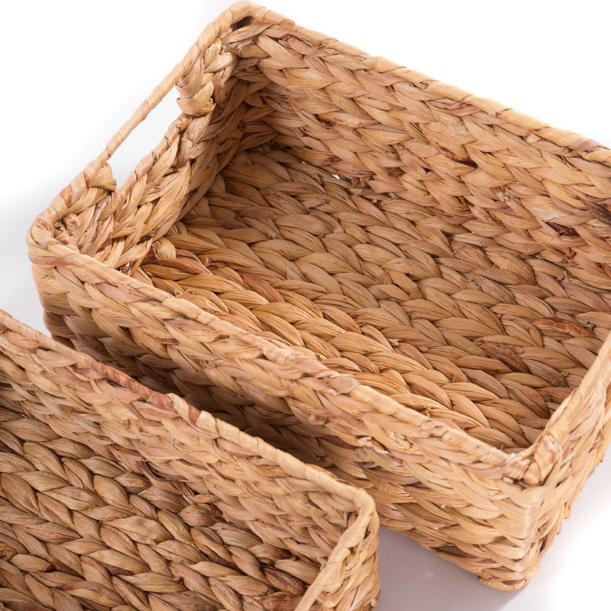 AUFBEWAHRUNGSBOX-SET Cesto II 4-teilig Wasserhyazinthe geflochten, 4 verschiedene Größen naturfarben - Naturfarben, Naturmaterialien (14cm) - CREEDWOOD