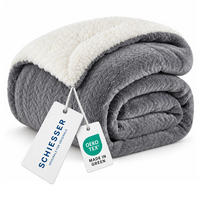 SHERPA-DECKE Elsa - Fleece mit Sherpa-Rückseite - 150x200 cm - Dunkelgrau - Dunkelgrau, Textil (150/200cm) - SCHIESSER