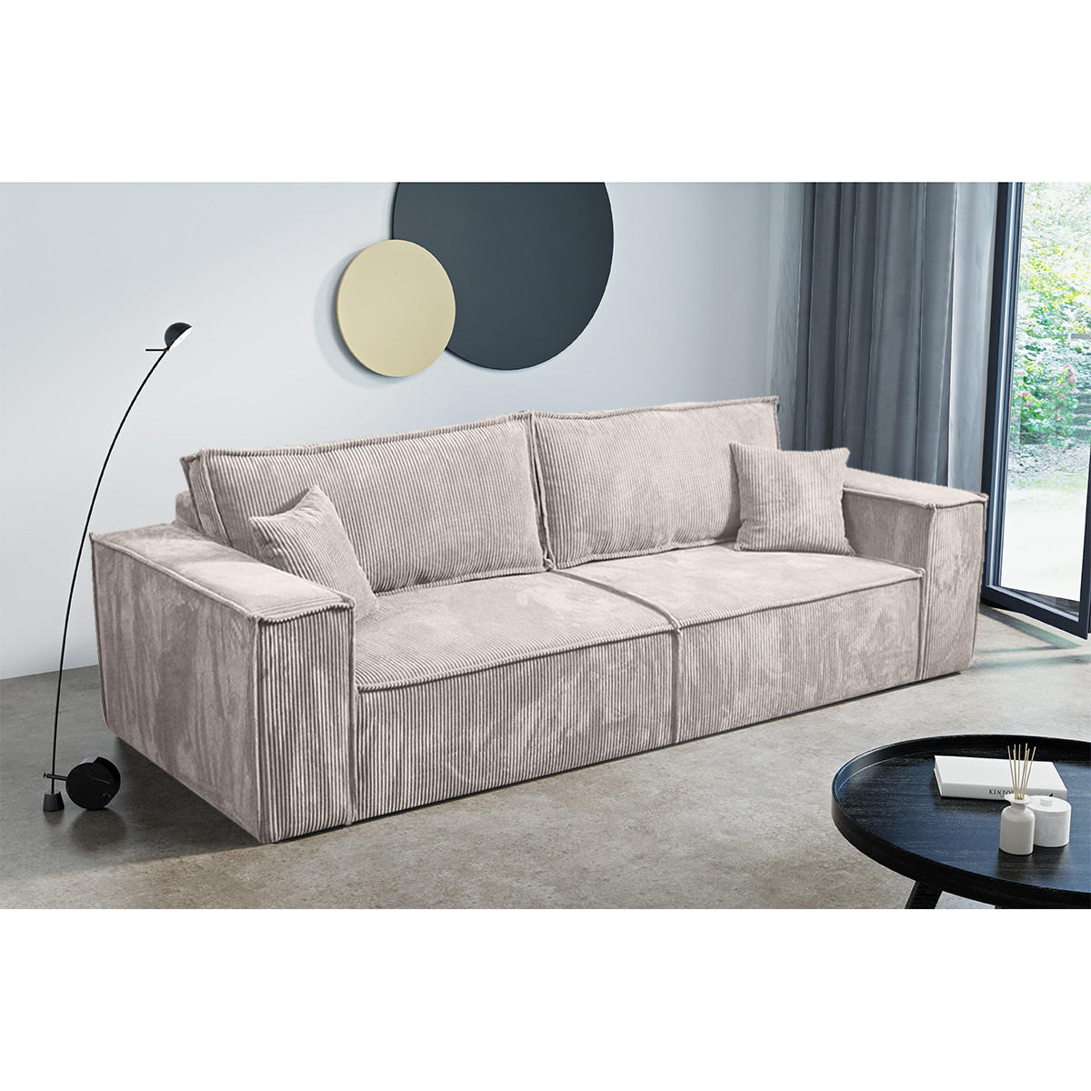 SOFA Isaac 4 Sitzplätze Gebrochenes Weiß - Weiß, Holzwerkstoff (255/85/105cm) - Petits-meubles