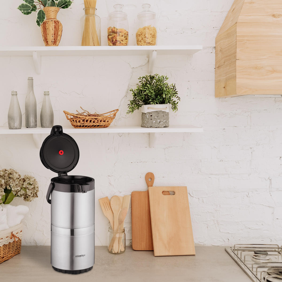 ČERPACÍ kanva - strieborná, kov/plast (3.3L) - Relaxdays