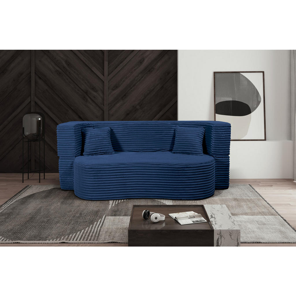 Thumbnail - Storez24 Schlafsofa, Blau, Textil, 3-Sitzer, 200x80x72 cm, Wohnzimmer, Sofas & Couches, Schlafsofas