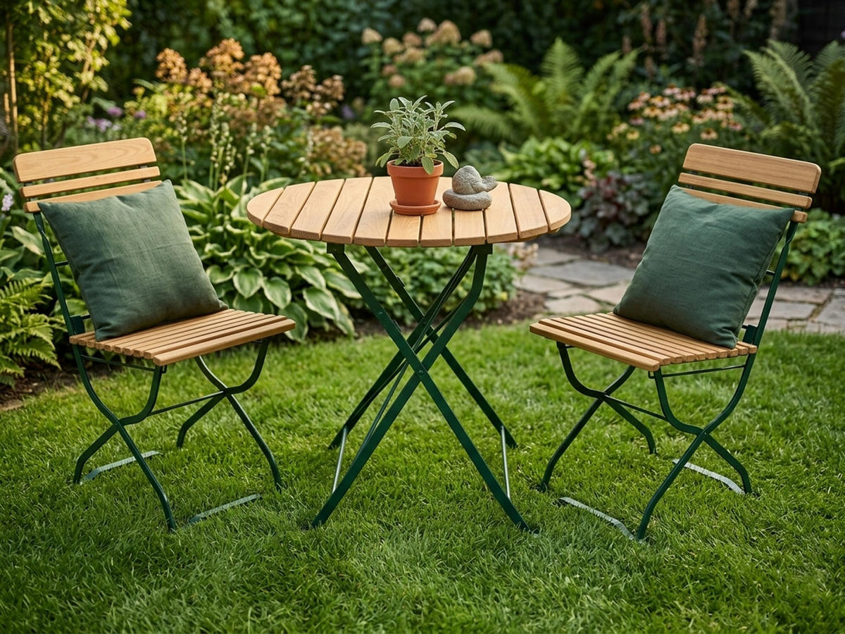 GARTEN-GARNITUR Bayern 3-teilig aus Robinienholz - Braun, Holz - TPFGarden