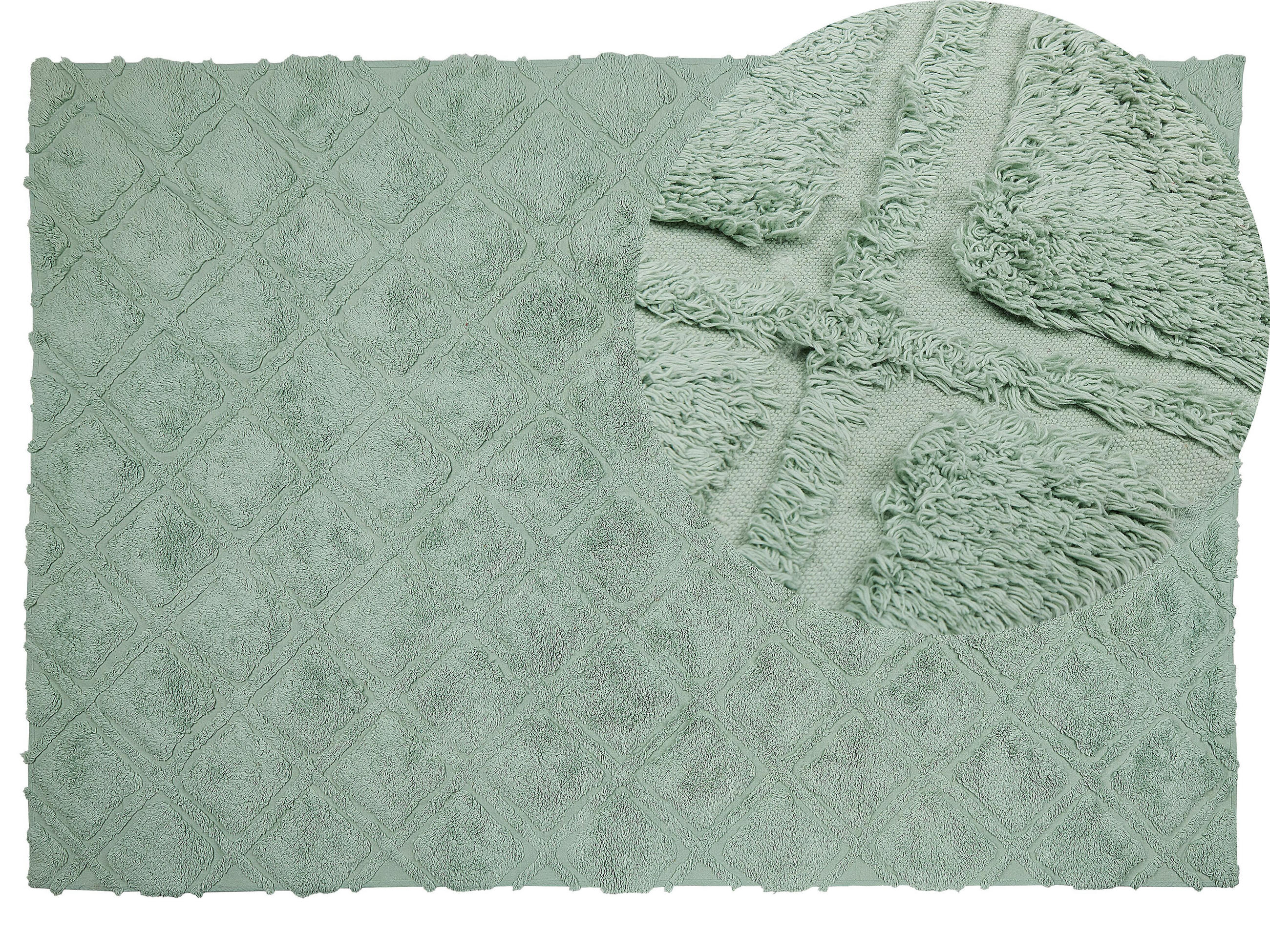 KURZFLOR-TEPPICH Hatay 200/140 cm - Grün, Textil (140/200cm) - Beliani