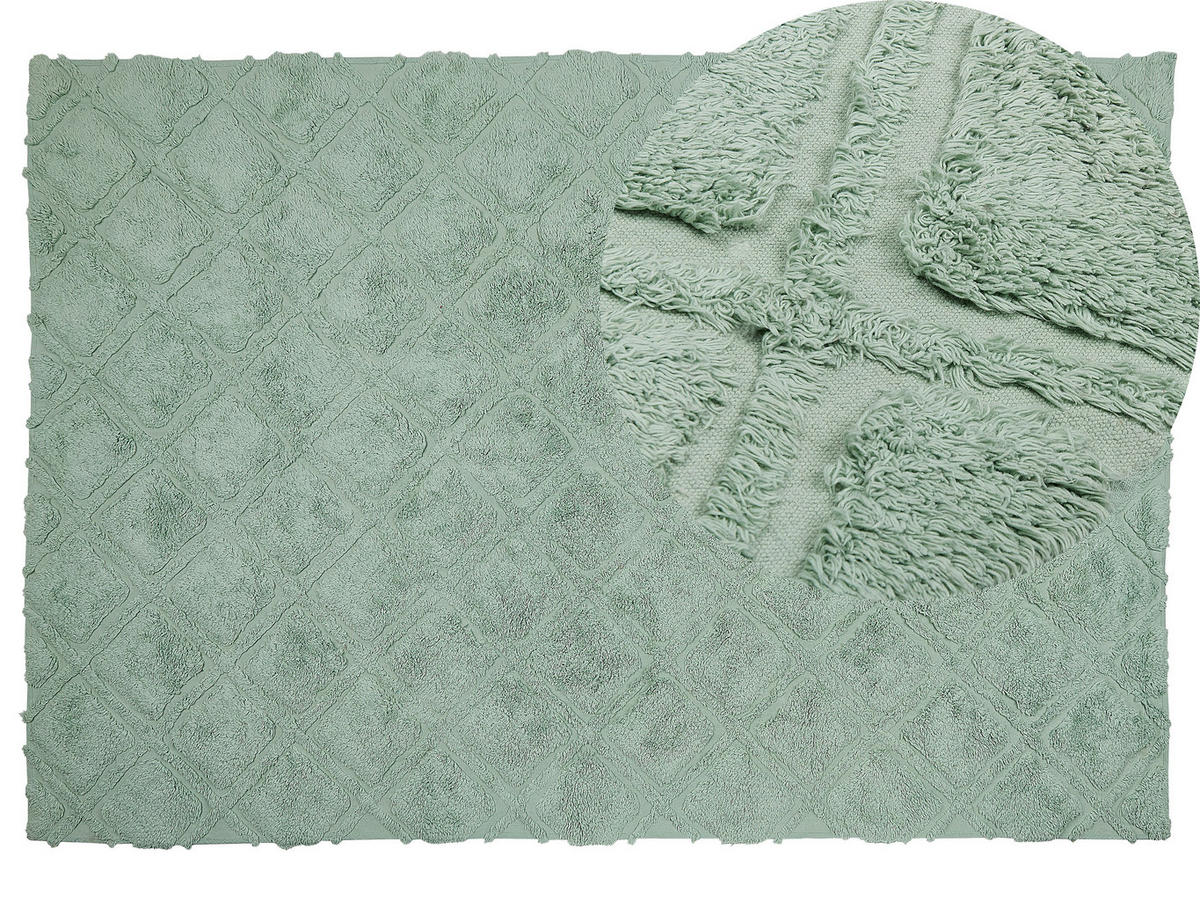 KURZFLOR-TEPPICH Hatay 200/140 cm - Grün, Textil (140/200cm) - Beliani