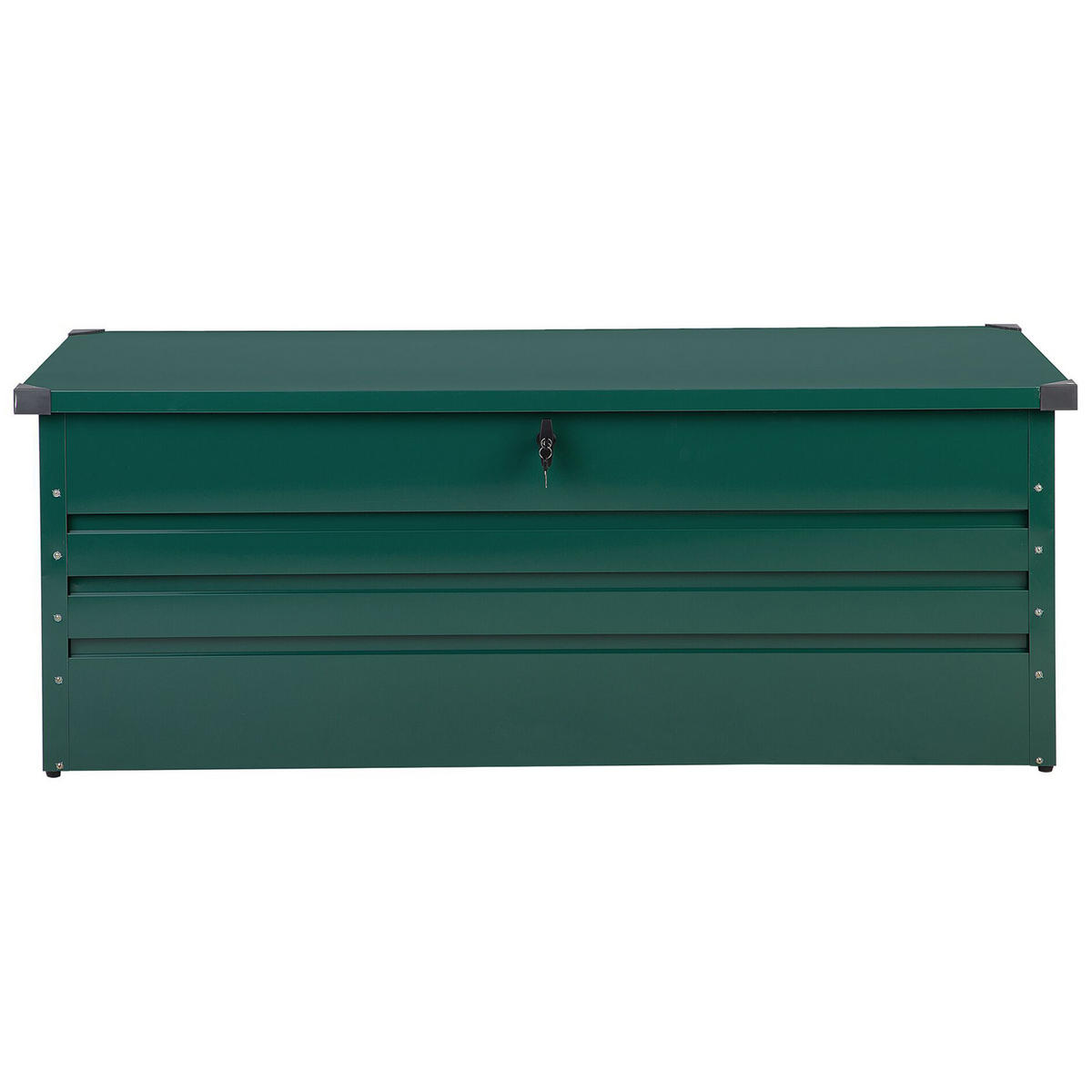 AUFLAGENBOX Stahl dunkelgrün 165/70 cm Cebrosa - Grün, Metall (165/67/70cm) - Beliani