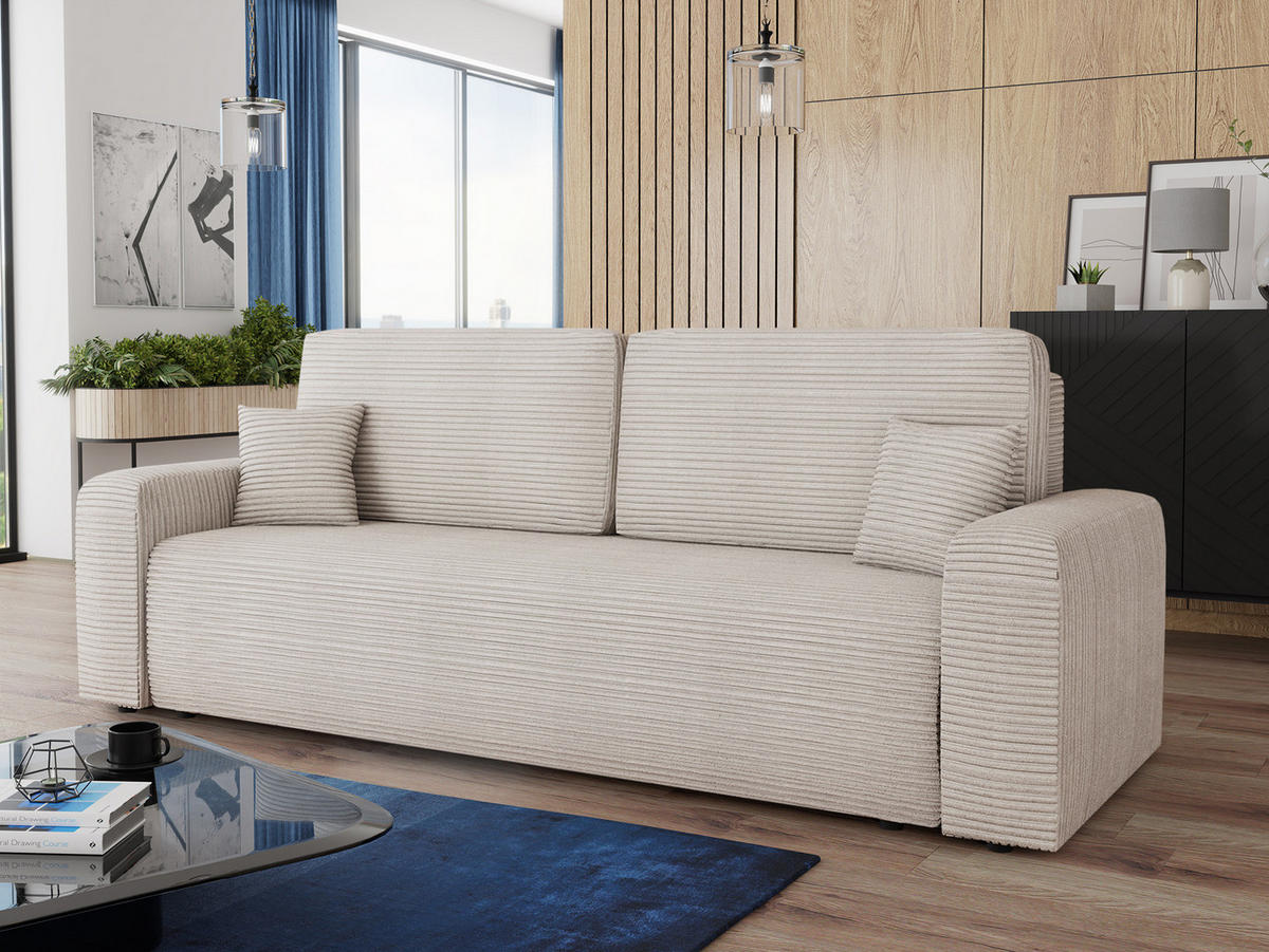 SCHLAFSOFA Spark - Beige/Schwarz, Holz/Kunststoff (236/90/95cm) - Sofnet