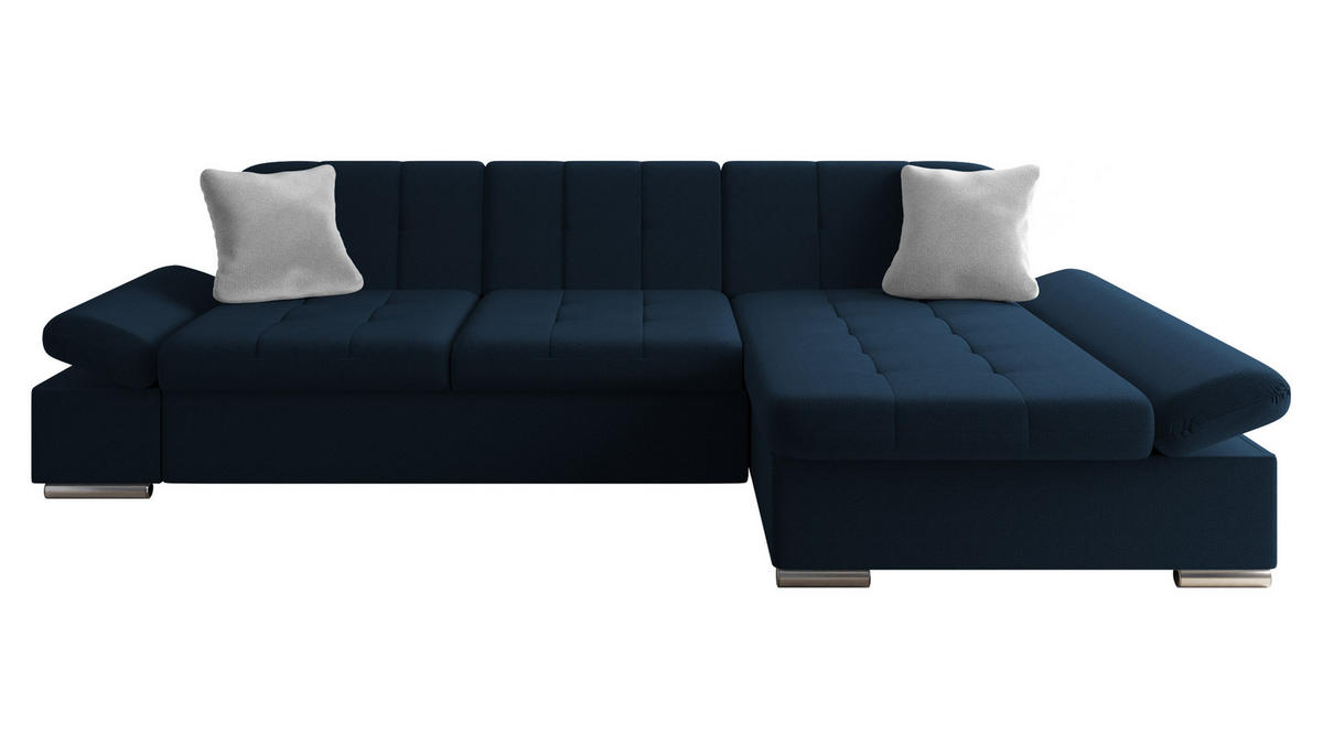 ECKSOFA Malwi, Seite: Rechts - Dunkelblau, Holz/Textil (278/161cm) - MIRJAN24