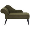 CHAISELONGUE olivgrün linksseitig Biarritz - Schwarz/Grün, Textil (118/77/60cm) - Beliani