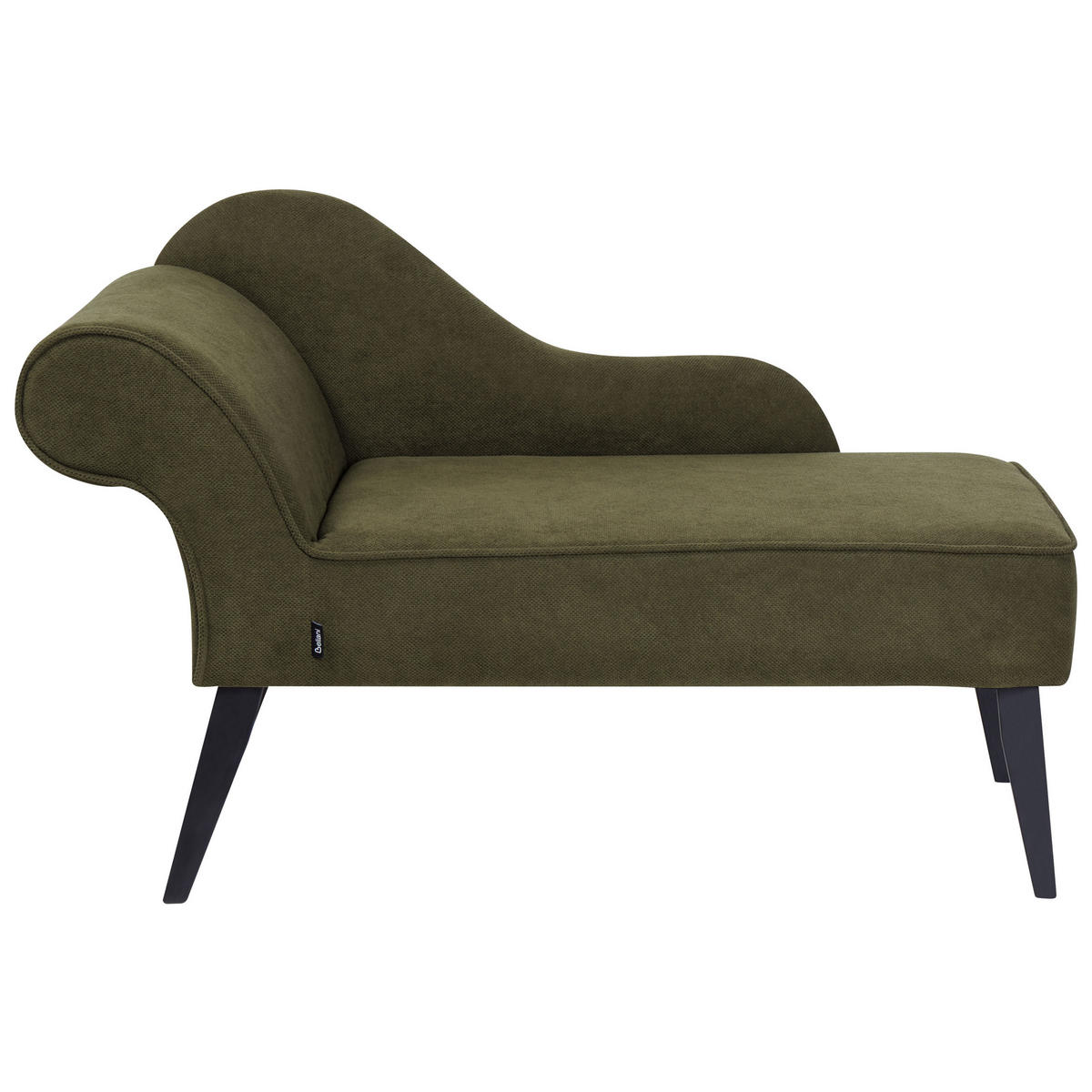 CHAISELONGUE olivgrün linksseitig Biarritz - Schwarz/Grün, Textil (118/77/60cm) - Beliani
