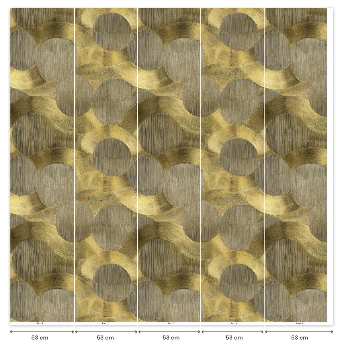 TAPETE - Modern - Geometrisch - Gold - 260x280 cm - Goldfarben, Papier (260/280cm) - OnlyWow