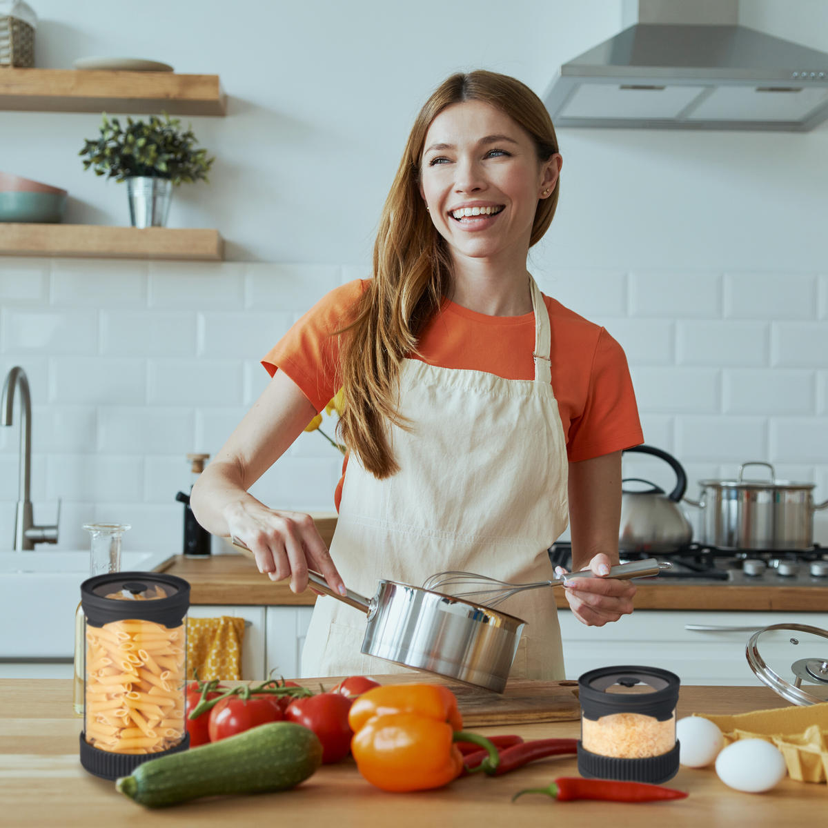 3XVORRATSGLAS - Multicolor, Glas/Kunststoff (10/17/10cm) - Relaxdays