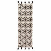 TEPPICHLÄUFER Reva Baumwolle gemustert 66/200 cm - Schwarz, Textil (66/200cm) - Homescapes