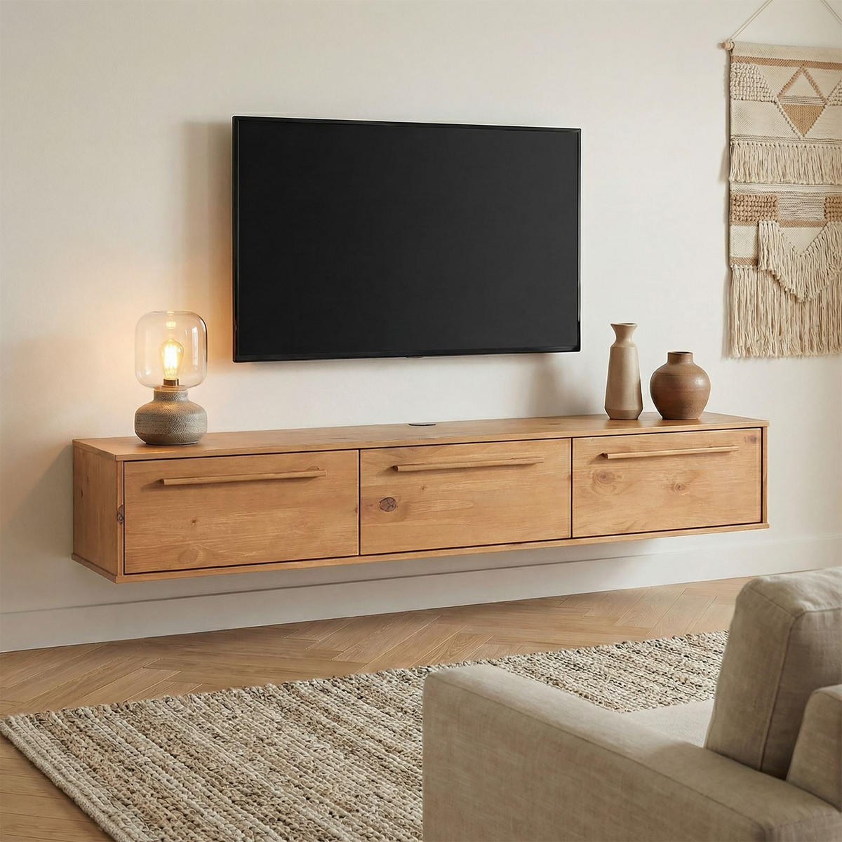 LOWBOARD TECCA - Eichefarben, Holz (180/30/34cm) - IDIMEX