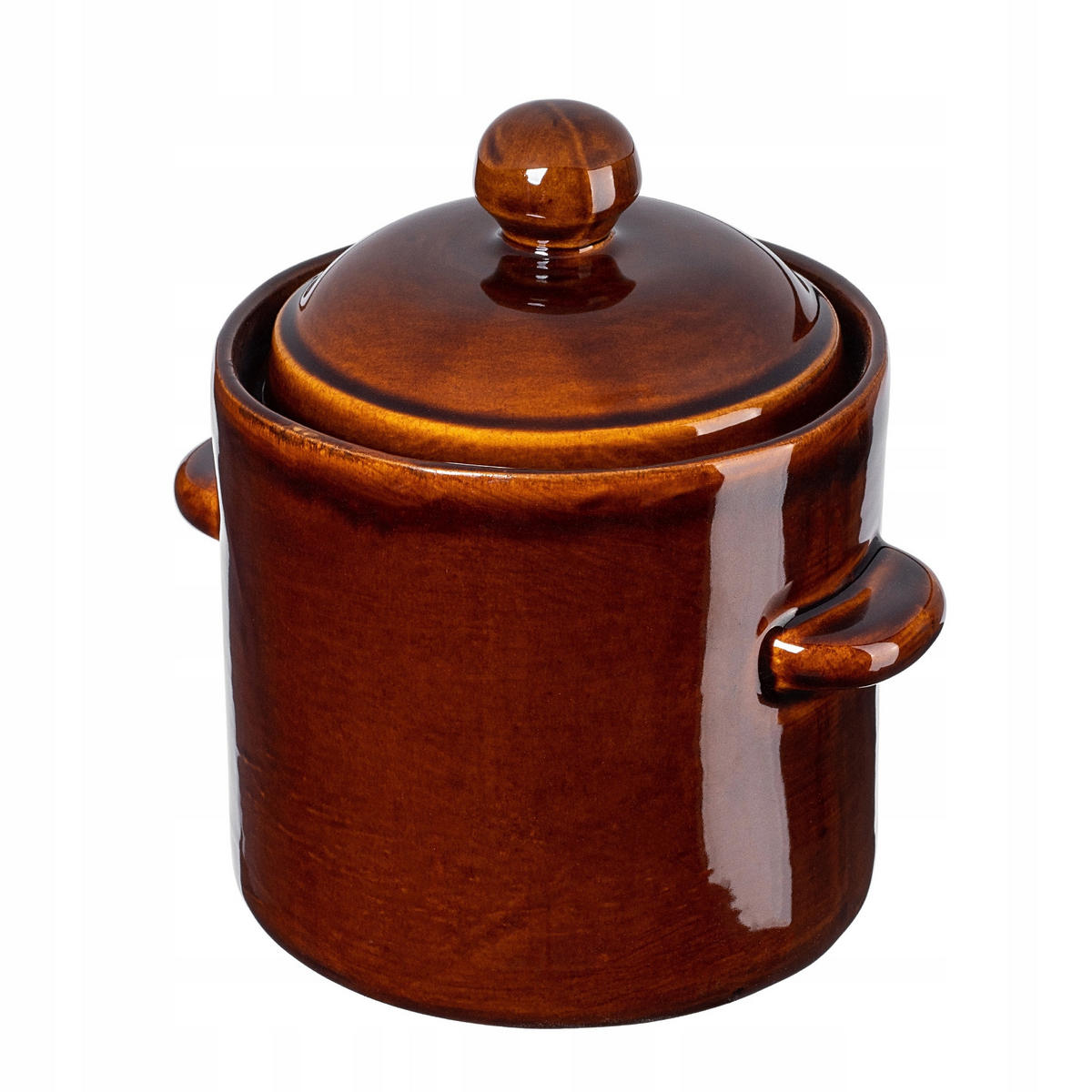 STEINZEUGTOPF mit Deckel, 1.8L - Braun, Keramik (17cm) - KADAX