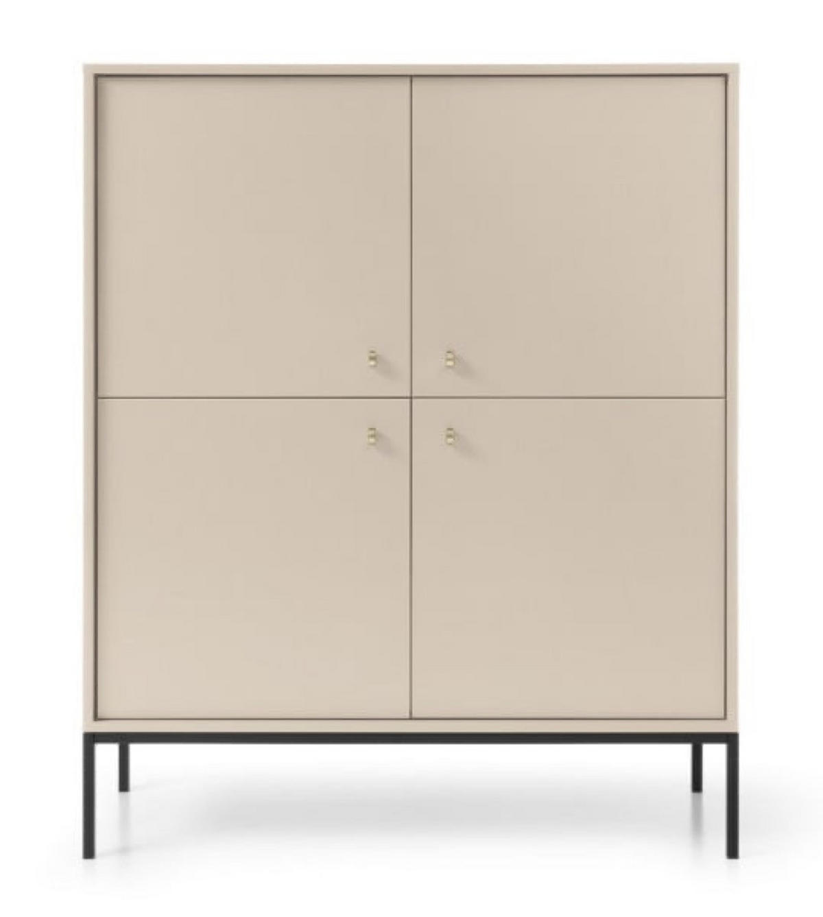 KOMMODE Beige MK104 Mit Schwarzem Gestell - Beige, Holzwerkstoff (103.5/125.5/39cm) - Sepro Meble