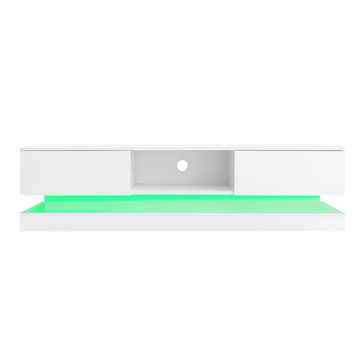 TV-ELEMENT mit LED 160 x 35 x 40,5 cm Hochglanz Weiß - Weiß, Holzwerkstoff (35/40.5/160cm) - Beauniv