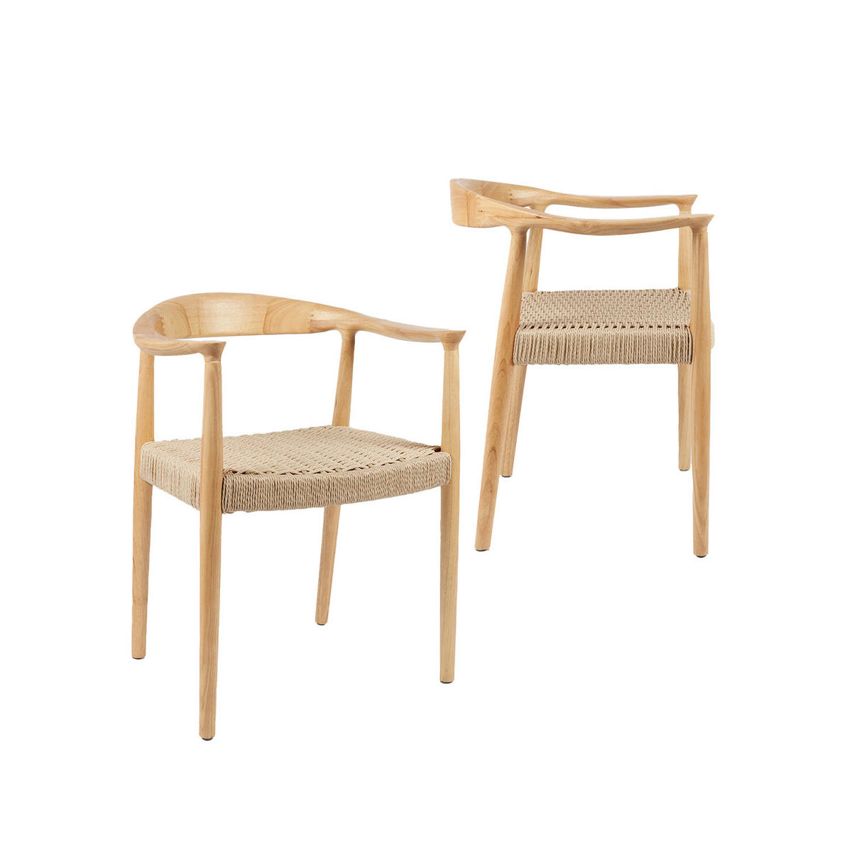 ESSZIMMERSTUHL Thesa Natürlich 65 cm x 74 cm 2er-Set - Naturfarben, Holz (65/74/54cm) - Klast Home
