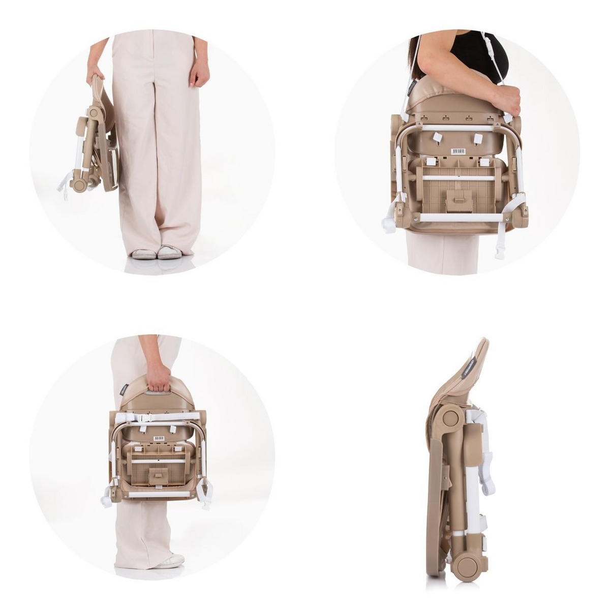 HOCHSTUHL Booster Muffin beige klappbar, Gurt, höhenerstellbar, Tablett - Beige, Kunststoff (30/35/30cm) - Chipolino