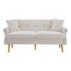 DOPPELSOFA in Beige Chenille-Stoff mit dicken Kissen - Beige, Holz/Textil (74/77/162cm) - KOMHTOM