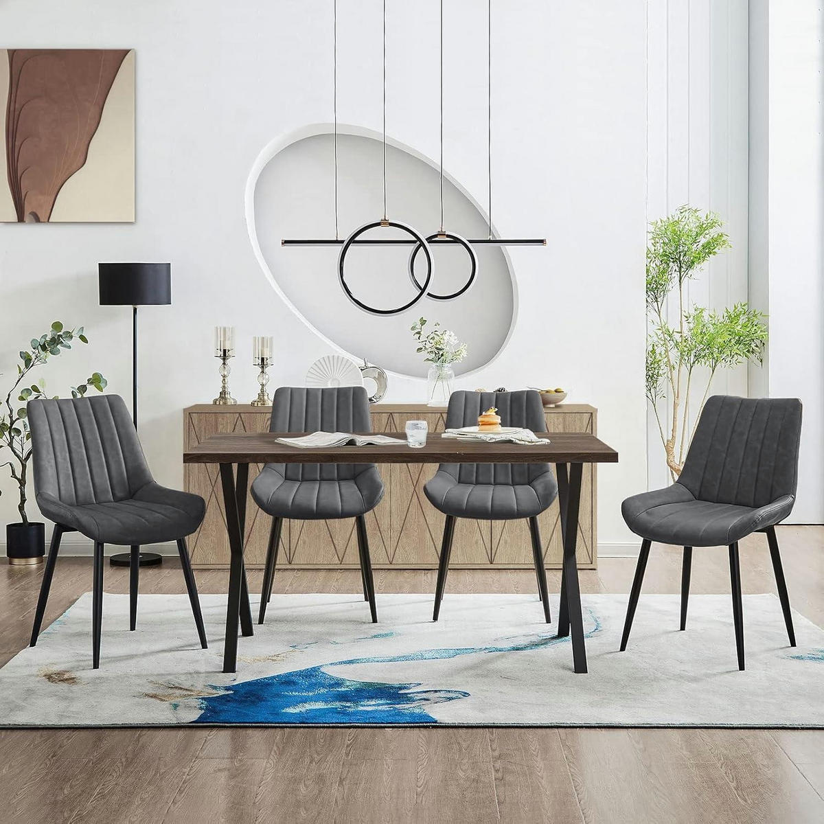 ESSZIMMERSTÜHLE 2er Set Kunstleder Grau, ergonomisch gepolstert - Grau, Kunststoff (53/89/45cm)