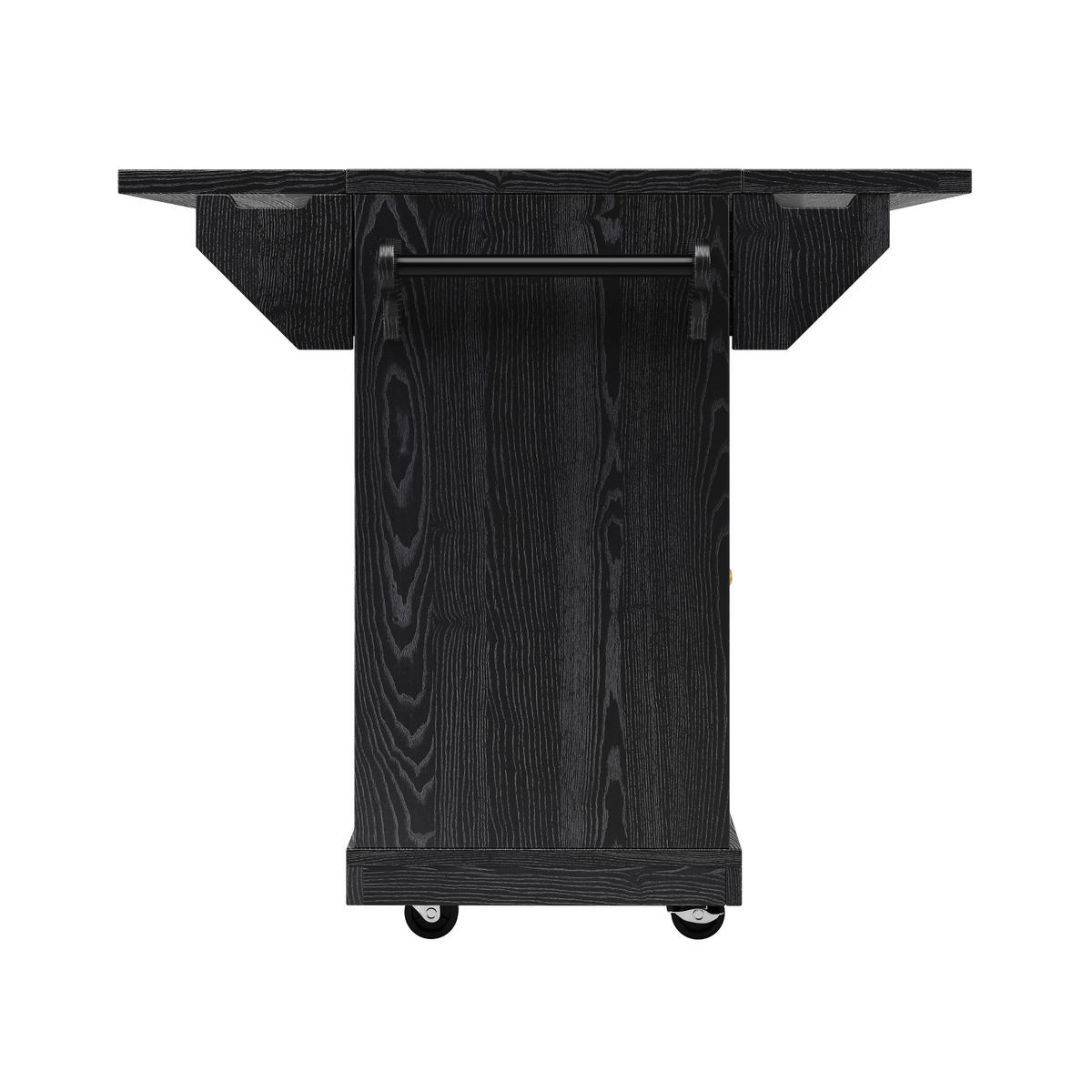 KÜCHENINSEL DE-41170 142,5/40-80/95 cm mit ausklappbaren Tischverlängerungen Schwarz - Schwarz, Holzwerkstoff (142.5/95/80cm) - ComfortXL