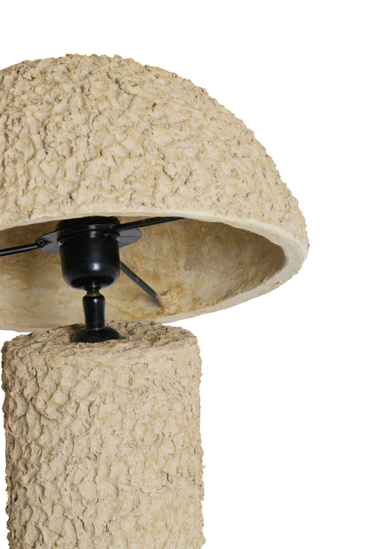 TISCHLAMPE Qazu Braun Ø30/48 cm - Beige, Papier (30/30/48cm) - Light & Living